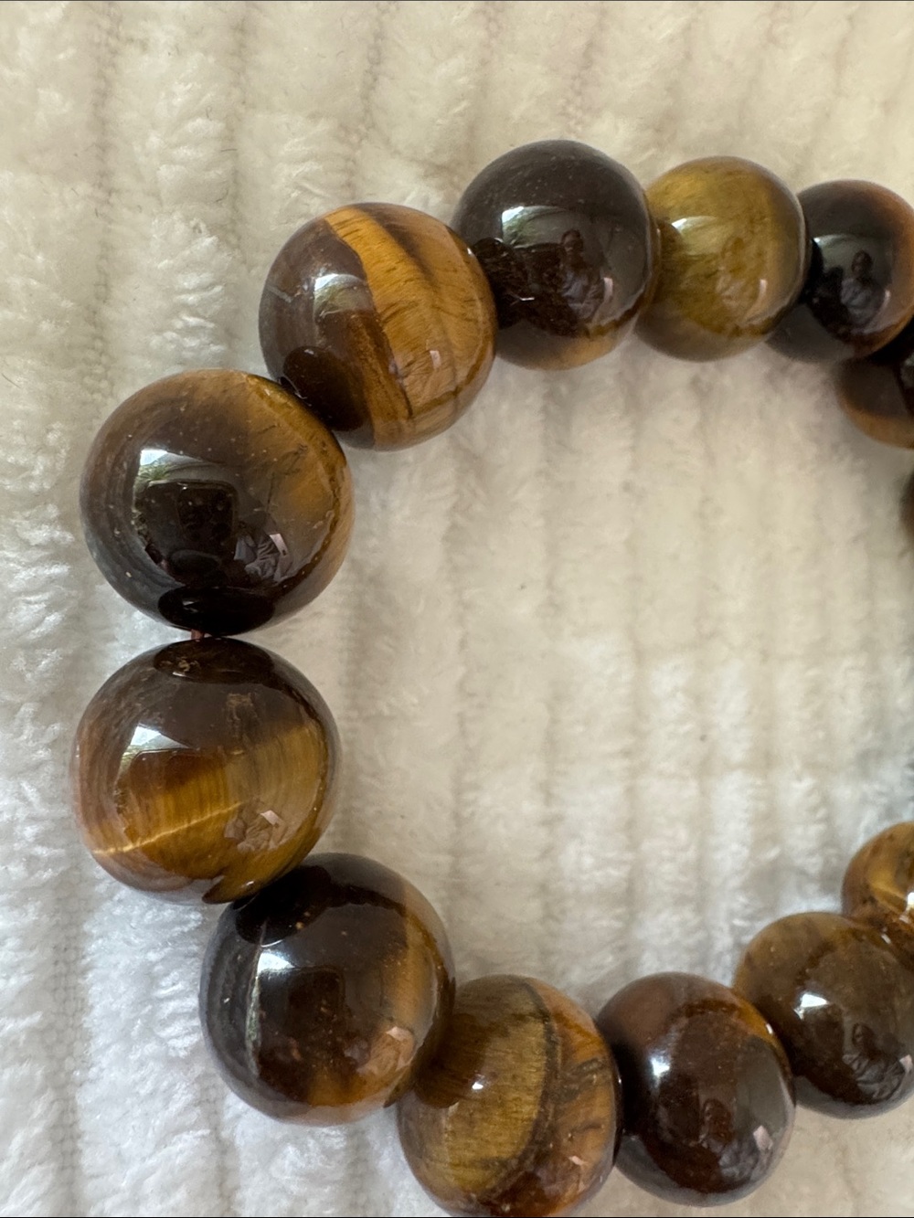 South African Yellow Tiger's Eye 14-16mm Beaded Stretch Bracelet 300.00 ctw.